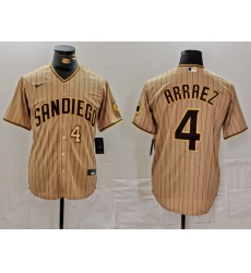 Men's San Diego Padres #4 Luis Arraez Tan Cool Base Stitched Baseball Jerseys