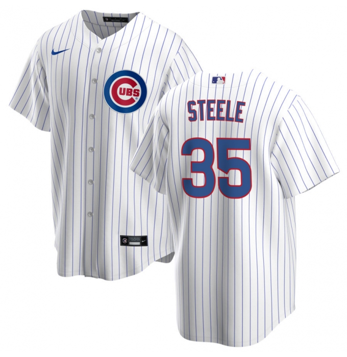 Men's Chicago Cubs #35 Justin Steele Nike Home White Cool Base Jersey