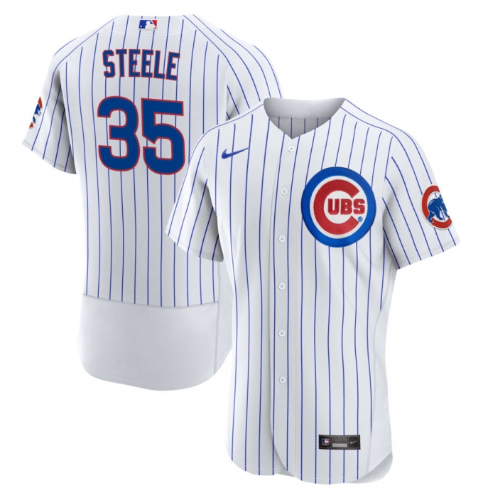 Men's Chicago Cubs #35 Justin Steele Nike White Home FlexBase Player Jersey