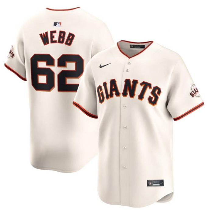 Men's San Francisco Giants #62 Logan Webb Cream Cool Base Stitched Baseball Jersey