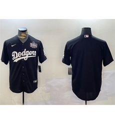 Men's Los Angeles Dodgers Blank Black 2024 World Series Cool Base Stitched Baseball Jersey