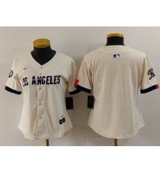 Women's Los Angeles Dodgers Blank Cream 2024 City Connect Limited Stitched Jersey