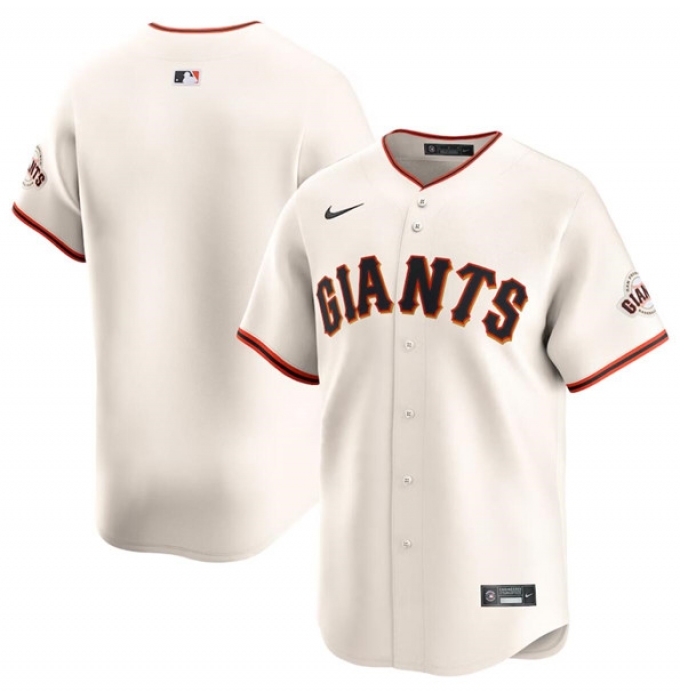 Men's San Francisco Giants Blank Cream Home Limited Stitched Baseball Jersey