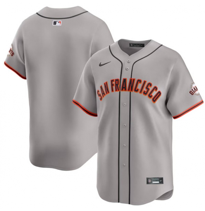 Men's San Francisco Giants Blank Gray Away Limited Stitched Baseball Jersey