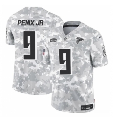 Youth Atlanta Falcons #9 Michael Penix Jr 2024 F U S E Arctic Camo Salute To Service Limited Stitched Football Jersey