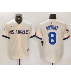 Men's Los Angeles Dodgers #8 Kobe Bryant Cream 2024 City Connect Limited Stitched Jersey