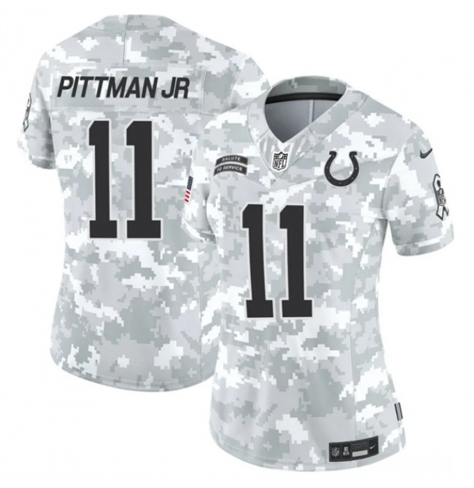 Women's Indianapolis Colts #11 Michael Pittman Jr. 2024 F.U.S.E Arctic Camo Salute To Service Limited Stitched Jersey(Run Small)