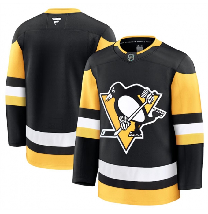 Men's Pittsburgh Penguins Blank Black 2024-25 Home Stitched Hockey Jersey