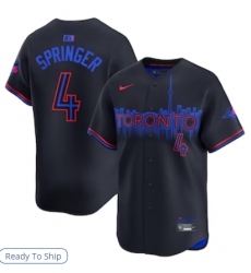 Men's Toronto Blue Jays #4 George Springer Nike Black 2024 City Connect Limited Player Jersey