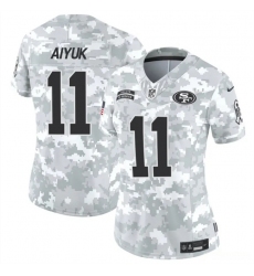 Women's San Francisco 49ers #11 Brandon Aiyuk 2024 F.U.S.E Arctic Camo Salute To Service Limited Stitched Jersey(Run Small)