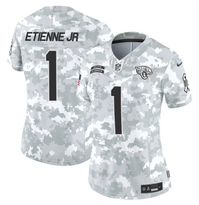 Women's Jacksonville Jaguars #1 Travis Etienne Jr. 2024 F.U.S.E Arctic Camo Salute To Service Limited Stitched Football Jersey(Run Small)