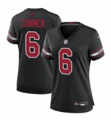 Women Arizona Cardinals #6 James Conner Black 2024 F U S E Vapor Untouchable Limited Stitched