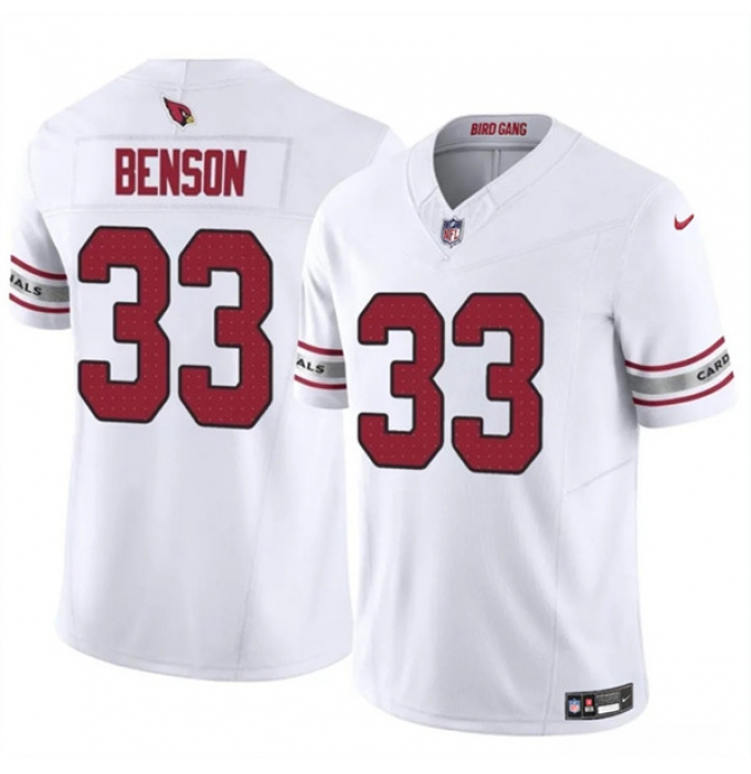 Men's Arizona Cardinals #33 Trey Benson White 2024 F.U.S.E. Vapor Untouchable Limited Football Stitched Jersey