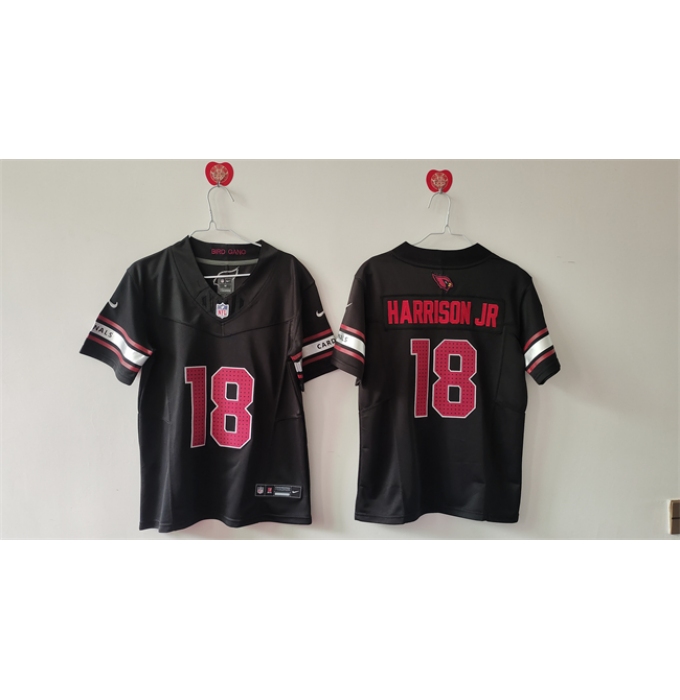 Women's Arizona Cardinals #18 Marvin Harrison Jr Black 2024 F.U.S.E Stitched Jersey(Run Small)