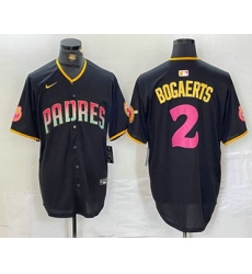 Men's San Diego Padres #2 Xander Bogaerts Black Fashion Baseball Jersey