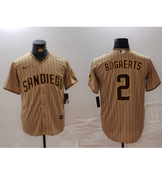 Men's San Diego Padres #2 Xander Bogaerts Khaki Cool Base Stitched Jersey