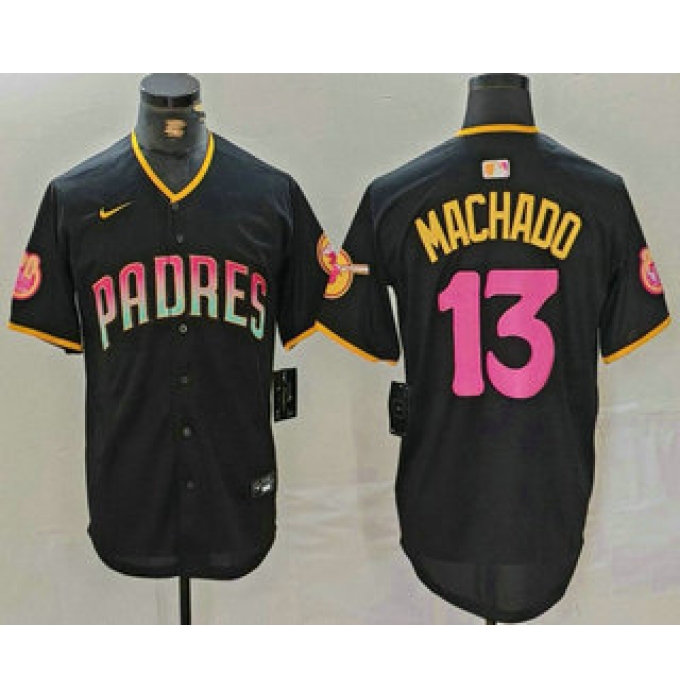 Men's San Diego Padres #13 Manny Machado Black 20th Anniversary Cool Base Stitched Jersey