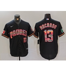 Men's San Diego Padres #13 Manny Machado Black Mexico Cool Base Stitched Jersey