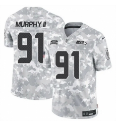 Men's Seattle Seahawks #91 Byron Murphy II 2024 F U S E Arctic Camo Salute To Service Limited Stitched Football Jersey