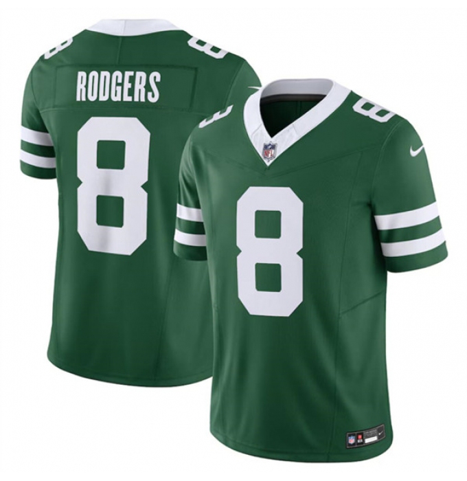 Men's New York Jets #8 Aaron Rodgers Green 2024 F.U.S.E. Vapor Limited Football Stitched Jersey