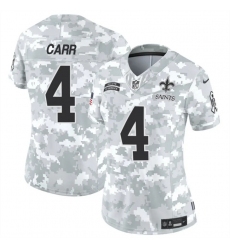 Women's New Orleans Saints #4 Derek Carr 2024 F.U.S.E Arctic Camo Salute To Service Limited Stitched Football Jersey(Run Small)