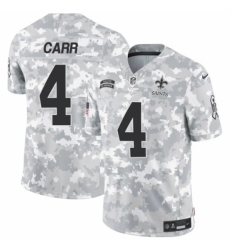 Youth New Orleans Saints #4 Derek Carr 2024 F U S E Arctic Camo Salute To Service Limited Stitched Football Jersey