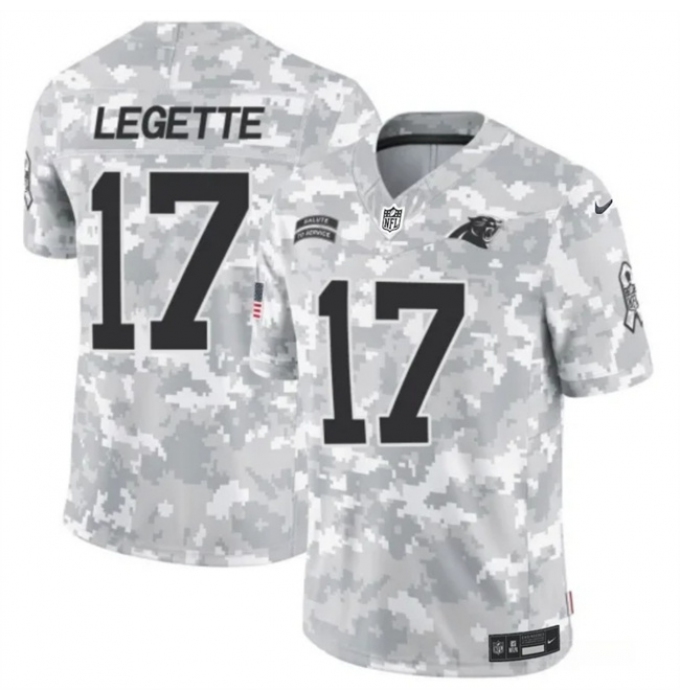 Men's Carolina Panthers #17 Xavier Legette 2024 F.U.S.E Arctic Camo Salute To Service Limited Stitched Football Jersey