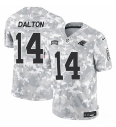 Youth Carolina Panthers #14 Andy Dalton 2024 F U S E Arctic Camo Salute To Service Limited Stitched Football Jersey