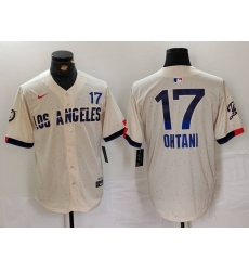 Men's Los Angeles Dodgers #17 Shohei Ohtani Cream 2024 City Connect Limited Jersey