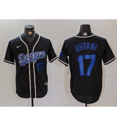 Men's Los Angeles Dodgers #17 Shohei Ohtani Number Black Cool Base With Stitched Baseball Jerseys