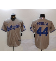 Men's Los Angeles Dodgers #44 Vicente Padilla Grey With los Cool Base Stitched Jersey