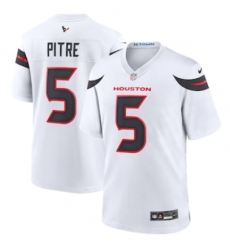 Men's Houston Texans #5 Jalen Pitre Nike White Game Jersey