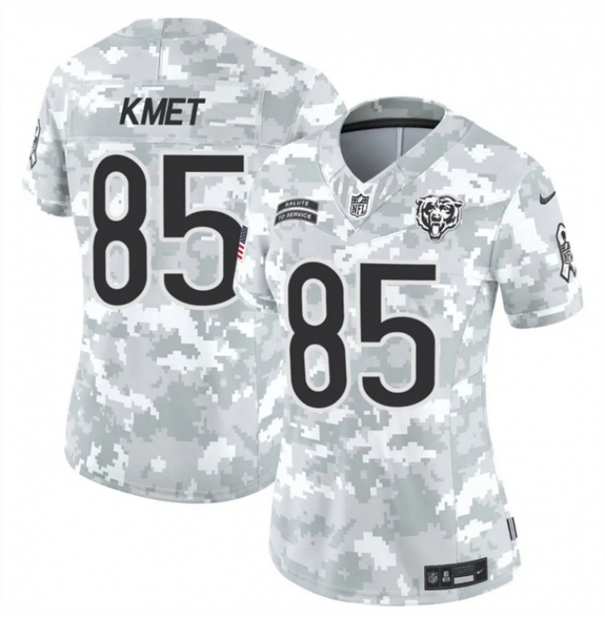 Women's Chicago Bears #85 Cole Kmet 2024 F.U.S.E Arctic Camo Salute To Service Limited Stitched Football Jersey(Run Small)