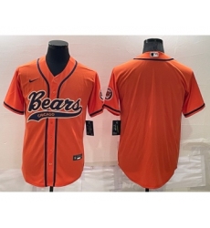 Men's Chicago Bears Blank Orange Stitched MLB Cool Base Nike Baseball Jersey