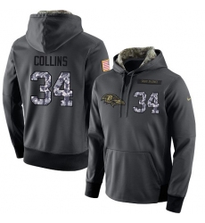 NFL Men's Nike Baltimore Ravens #34 Alex Collins Stitched Black Anthracite Salute to Service Player Performance Hoodie