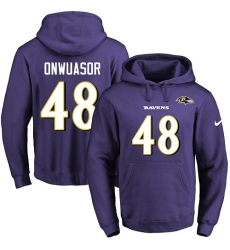 NFL Men's Nike Baltimore Ravens #48 Patrick Onwuasor Purple Name & Number Pullover Hoodie