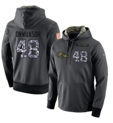 NFL Men's Nike Baltimore Ravens #48 Patrick Onwuasor Stitched Black Anthracite Salute to Service Player Performance Hoodie