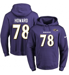 NFL Men's Nike Baltimore Ravens #78 Austin Howard Purple Name & Number Pullover Hoodie