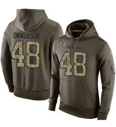 NFL Nike Baltimore Ravens #48 Patrick Onwuasor Green Salute To Service Men's Pullover Hoodie