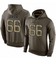 NFL Nike Baltimore Ravens #66 Ryan Jensen Green Salute To Service Men's Pullover Hoodie