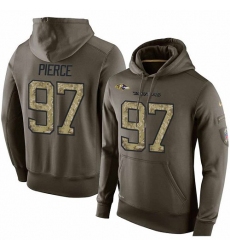 NFL Nike Baltimore Ravens #97 Michael Pierce Green Salute To Service Men's Pullover Hoodie