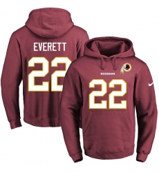 NFL Men's Nike Washington Redskins #22 Deshazor Everett Burgundy Red Name & Number Pullover Hoodie