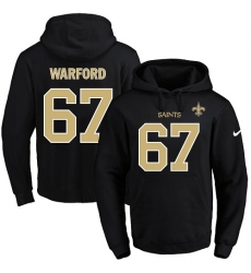 NFL Men's Nike New Orleans Saints #67 Larry Warford Black Name & Number Pullover Hoodie