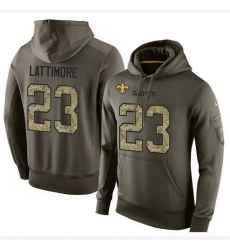 NFL Nike New Orleans Saints #23 Marshon Lattimore Green Salute To Service Men's Pullover Hoodie