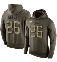 NFL Nike New Orleans Saints #26 P.J. Williams Green Salute To Service Men's Pullover Hoodie