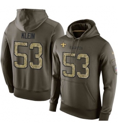 NFL Nike New Orleans Saints #53 A.J. Klein Green Salute To Service Men's Pullover Hoodie