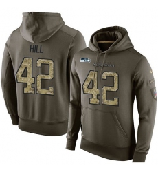 NFL Nike Seattle Seahawks #42 Delano Hill Green Salute To Service Men's Pullover Hoodie