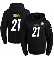 NFL Men's Nike Pittsburgh Steelers #21 Joe Haden Black Name & Number Pullover Hoodie