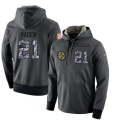 NFL Men's Nike Pittsburgh Steelers #21 Joe Haden Stitched Black Anthracite Salute to Service Player Performance Hoodie