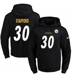 NFL Men's Nike Pittsburgh Steelers #30 Daimion Stafford Black Name & Number Pullover Hoodie